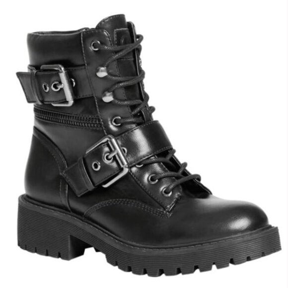 NIB    GBG Guess black combat boots 👢 - Picture 1 of 13